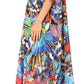 Sakkas Yeni Women's Short Sleeve V-neck Summer Floral Long Caftan Dress Cover-up