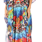 Sakkas Yeni Women's Short Sleeve V-neck Summer Floral Long Caftan Dress Cover-up