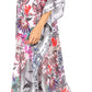 Sakkas Yeni Women's Short Sleeve V-neck Summer Floral Long Caftan Dress Cover-up