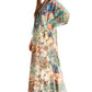 Sakkas Yeni Women's Short Sleeve V-neck Summer Floral Long Caftan Dress Cover-up