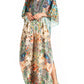 Sakkas Yeni Women's Short Sleeve V-neck Summer Floral Long Caftan Dress Cover-up