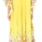 Sakkas Yeni Women's Short Sleeve V-neck Summer Floral Long Caftan Dress Cover-up