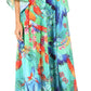 Sakkas Yeni Women's Short Sleeve V-neck Summer Floral Long Caftan Dress Cover-up