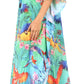 Sakkas Yeni Women's Short Sleeve V-neck Summer Floral Long Caftan Dress Cover-up