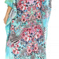Sakkas Yeni Women's Short Sleeve V-neck Summer Floral Long Caftan Dress Cover-up
