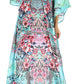 Sakkas Yeni Women's Short Sleeve V-neck Summer Floral Long Caftan Dress Cover-up