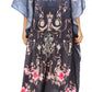 Sakkas Yeni Women's Short Sleeve V-neck Summer Floral Long Caftan Dress Cover-up