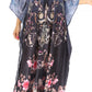 Sakkas Yeni Women's Short Sleeve V-neck Summer Floral Long Caftan Dress Cover-up