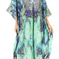 Sakkas Yeni Women's Short Sleeve V-neck Summer Floral Long Caftan Dress Cover-up