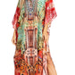 Sakkas Yeni Women's Short Sleeve V-neck Summer Floral Long Caftan Dress Cover-up