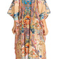 Sakkas Yeni Women's Short Sleeve V-neck Summer Floral Long Caftan Dress Cover-up