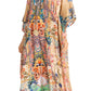 Sakkas Yeni Women's Short Sleeve V-neck Summer Floral Long Caftan Dress Cover-up
