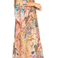 Sakkas Yeni Women's Short Sleeve V-neck Summer Floral Long Caftan Dress Cover-up