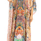 Sakkas Yeni Women's Short Sleeve V-neck Summer Floral Long Caftan Dress Cover-up