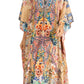Sakkas Yeni Women's Short Sleeve V-neck Summer Floral Long Caftan Dress Cover-up