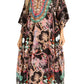 Sakkas Yeni Women's Short Sleeve V-neck Summer Floral Long Caftan Dress Cover-up