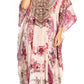 Sakkas Yeni Women's Short Sleeve V-neck Summer Floral Long Caftan Dress Cover-up