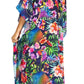 Sakkas Yeni Women's Short Sleeve V-neck Summer Floral Long Caftan Dress Cover-up