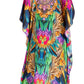 Sakkas Yeni Women's Short Sleeve V-neck Summer Floral Long Caftan Dress Cover-up