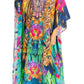 Sakkas Yeni Women's Short Sleeve V-neck Summer Floral Long Caftan Dress Cover-up