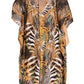 Sakkas Yeni Women's Short Sleeve V-neck Summer Floral Long Caftan Dress Cover-up