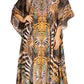 Sakkas Yeni Women's Short Sleeve V-neck Summer Floral Long Caftan Dress Cover-up