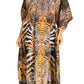 Sakkas Yeni Women's Short Sleeve V-neck Summer Floral Long Caftan Dress Cover-up