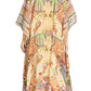 Sakkas Yeni Women's Short Sleeve V-neck Summer Floral Long Caftan Dress Cover-up