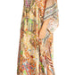 Sakkas Yeni Women's Short Sleeve V-neck Summer Floral Long Caftan Dress Cover-up