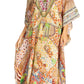 Sakkas Yeni Women's Short Sleeve V-neck Summer Floral Long Caftan Dress Cover-up