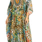 Sakkas Yeni Women's Short Sleeve V-neck Summer Floral Long Caftan Dress Cover-up