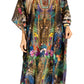 Sakkas Yeni Women's Short Sleeve V-neck Summer Floral Long Caftan Dress Cover-up