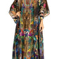 Sakkas Yeni Women's Short Sleeve V-neck Summer Floral Long Caftan Dress Cover-up