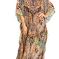Sakkas Yeni Women's Short Sleeve V-neck Summer Floral Long Caftan Dress Cover-up