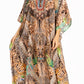 Sakkas Yeni Women's Short Sleeve V-neck Summer Floral Long Caftan Dress Cover-up