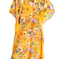 Sakkas Yeni Women's Short Sleeve V-neck Summer Floral Long Caftan Dress Cover-up