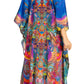 Sakkas Yeni Women's Short Sleeve V-neck Summer Floral Long Caftan Dress Cover-up