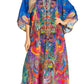 Sakkas Yeni Women's Short Sleeve V-neck Summer Floral Long Caftan Dress Cover-up