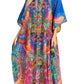 Sakkas Yeni Women's Short Sleeve V-neck Summer Floral Long Caftan Dress Cover-up