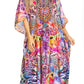 Sakkas Yeni Women's Short Sleeve V-neck Summer Floral Long Caftan Dress Cover-up