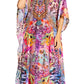 Sakkas Yeni Women's Short Sleeve V-neck Summer Floral Long Caftan Dress Cover-up