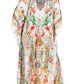 Sakkas Yeni Women's Short Sleeve V-neck Summer Floral Long Caftan Dress Cover-up