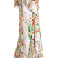 Sakkas Yeni Women's Short Sleeve V-neck Summer Floral Long Caftan Dress Cover-up