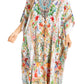 Sakkas Yeni Women's Short Sleeve V-neck Summer Floral Long Caftan Dress Cover-up