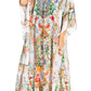Sakkas Yeni Women's Short Sleeve V-neck Summer Floral Long Caftan Dress Cover-up