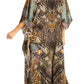 Sakkas Yeni Women's Short Sleeve V-neck Summer Floral Long Caftan Dress Cover-up