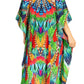 Sakkas Yeni Women's Short Sleeve V-neck Summer Floral Long Caftan Dress Cover-up