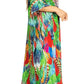 Sakkas Yeni Women's Short Sleeve V-neck Summer Floral Long Caftan Dress Cover-up