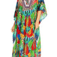 Sakkas Yeni Women's Short Sleeve V-neck Summer Floral Long Caftan Dress Cover-up