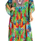 Sakkas Yeni Women's Short Sleeve V-neck Summer Floral Long Caftan Dress Cover-up